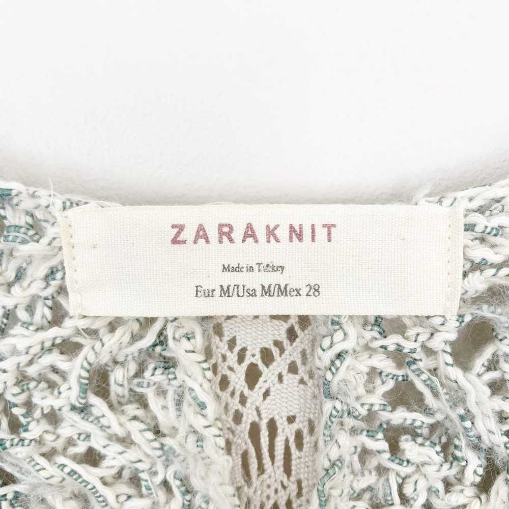 Zara Zara Knit Open Knit V Neck Sweater Sz M - image 4
