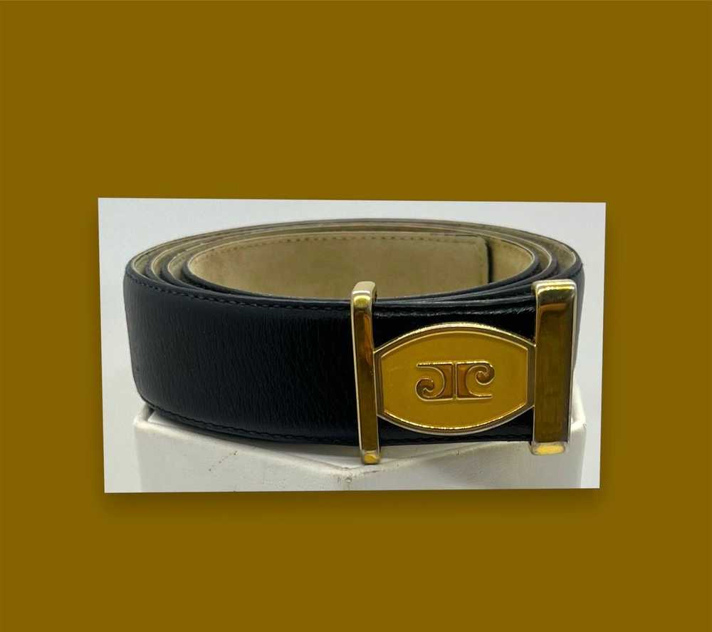 Pierre Cardin × Vintage Designer Belt Vintage Bla… - image 1