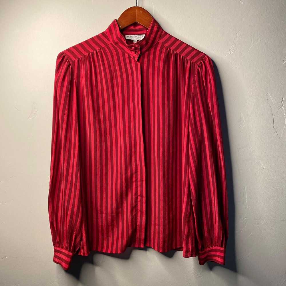 Vintage Vintage Red Blouse Size 10 - image 1