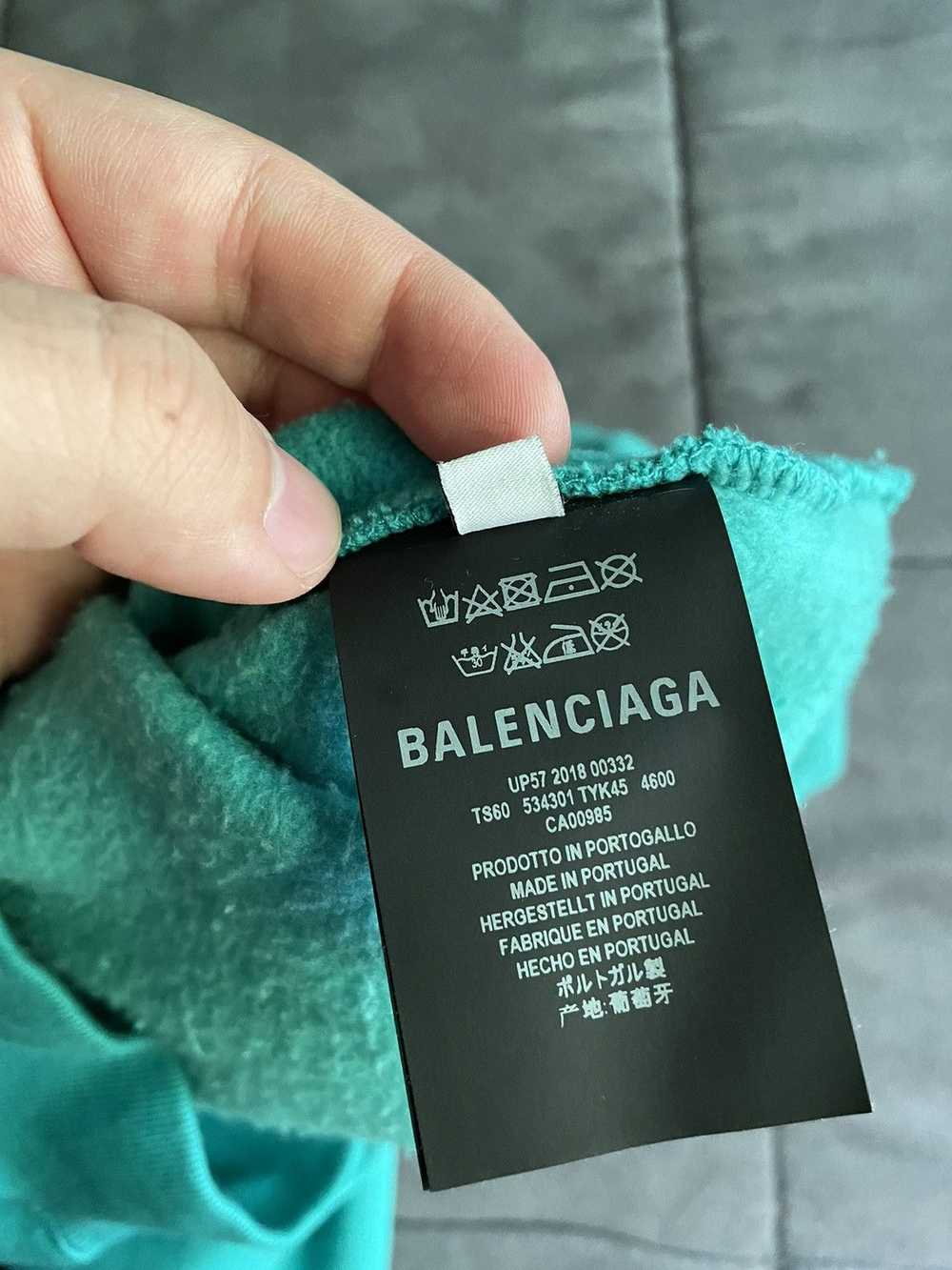 Balenciaga Balenciaga Teal Logo Oversized Hoodie - image 12