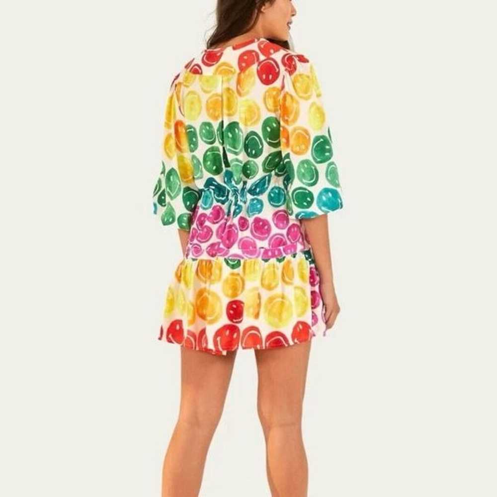 FARM Rio Size Medium Rainbow Smiley Mini Dress Ha… - image 2