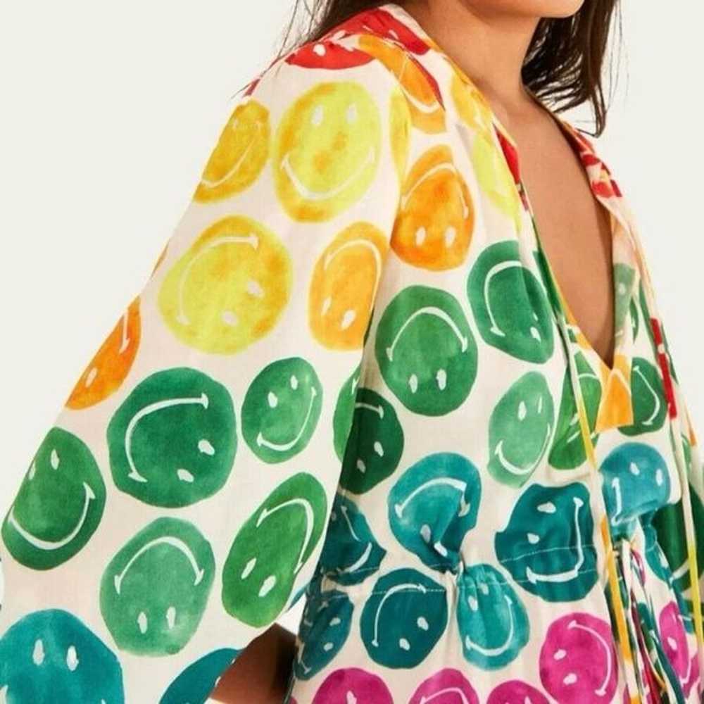 FARM Rio Size Medium Rainbow Smiley Mini Dress Ha… - image 3