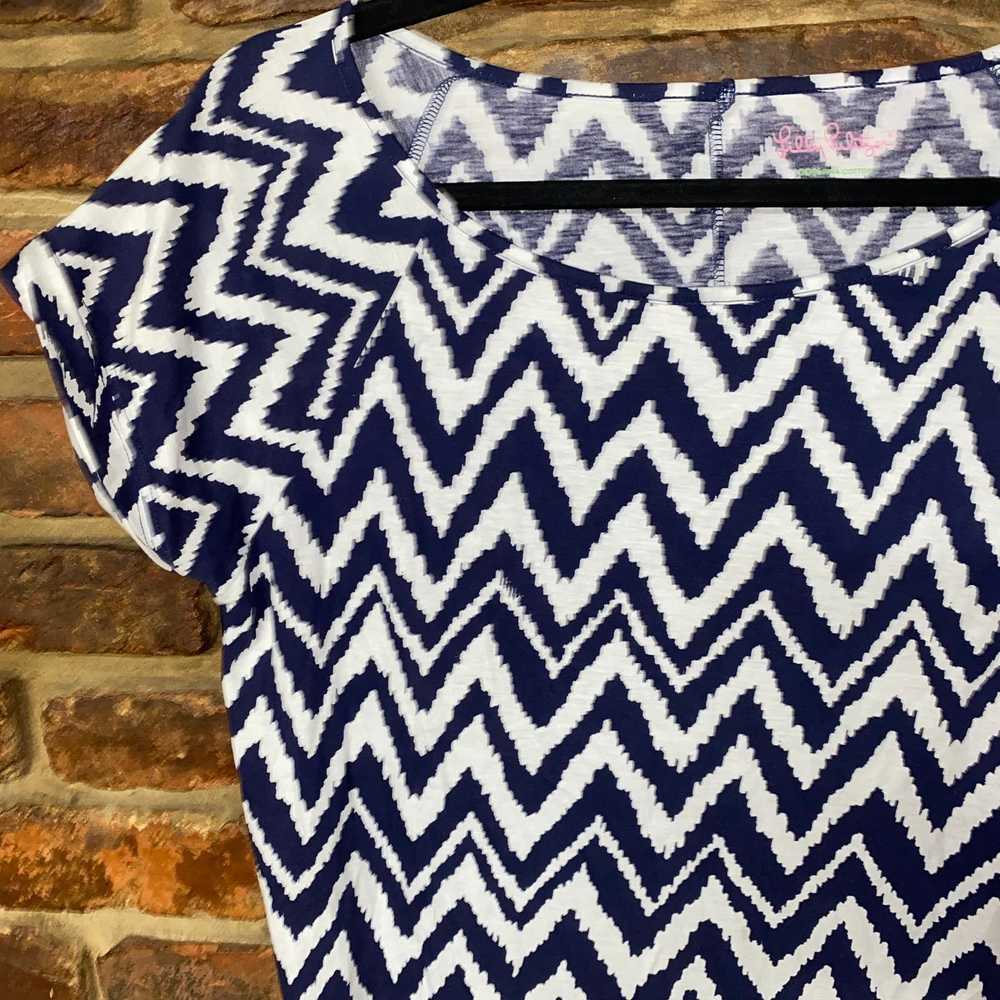 Lilly Pulitzer Lilly Pulitzer Blue White Chevron … - image 3