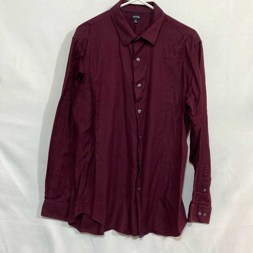 Apt. 9 Apt 9 Mens Maroon Regular Long Sleeve Cott… - image 1