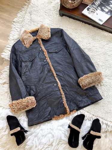 Hardy Amies × Leather Jacket × Mink Fur Coat 🔥Vin