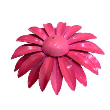 Vintage 60s Neon Pink Large Daisy Flower Power Bro