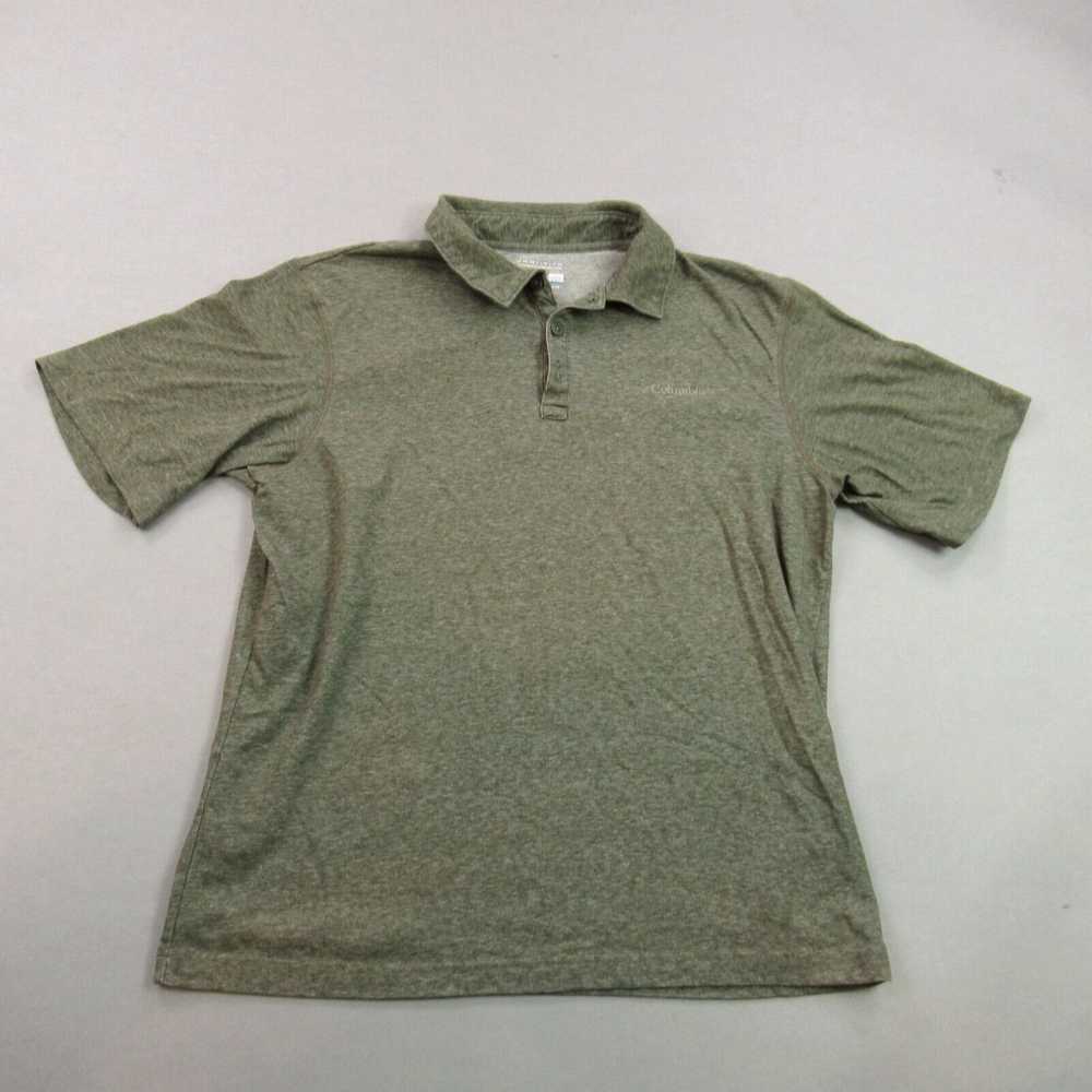 Vintage Columbia Shirt Mens Medium Green Short Sl… - image 1