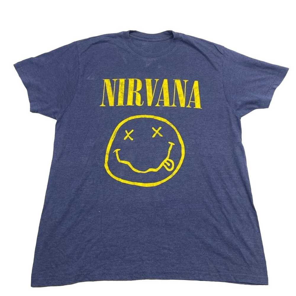 Nirvana Graphic Band Tee Thrifted Vintage Style S… - image 1