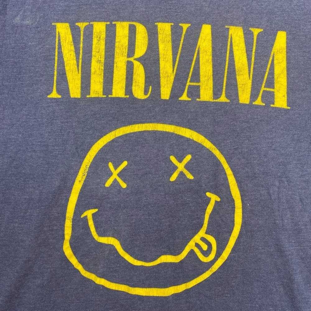 Nirvana Graphic Band Tee Thrifted Vintage Style S… - image 2