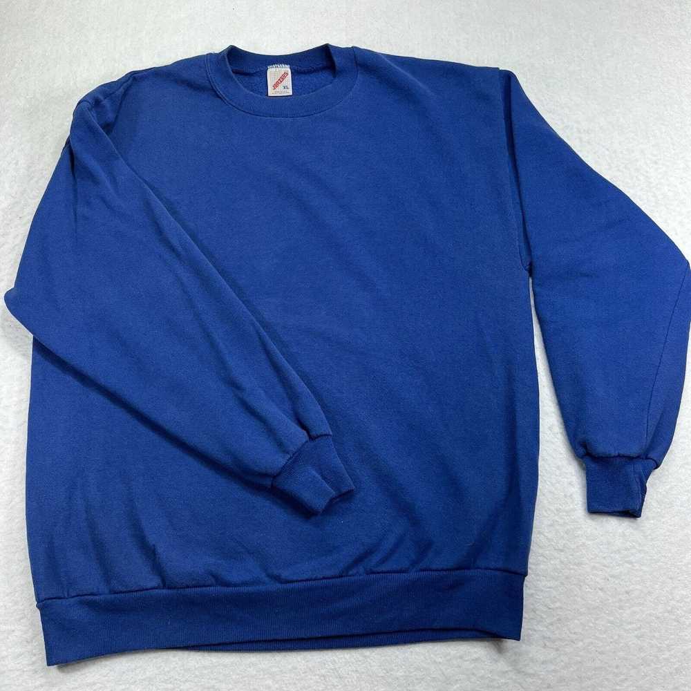 Jerzees Vintage Jerzees Fleece Sweatshirt Blue Pu… - image 1