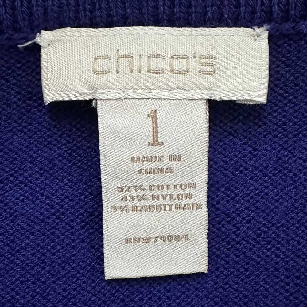 Chicos Chico’s Royal Blue Buttoned Boat Off Shoul… - image 10