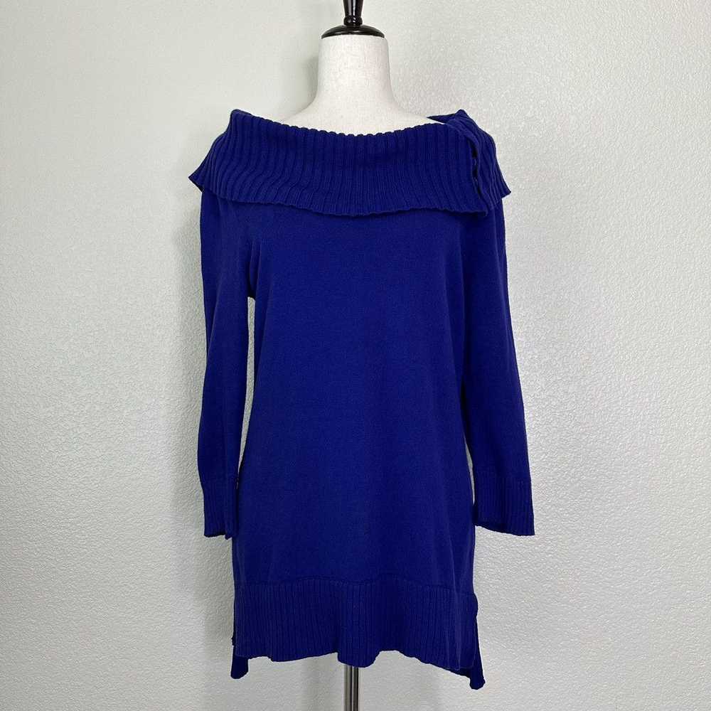 Chicos Chico’s Royal Blue Buttoned Boat Off Shoul… - image 1