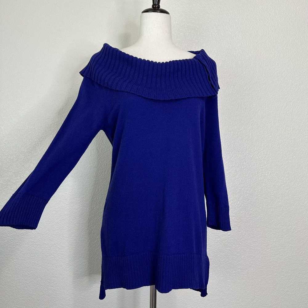 Chicos Chico’s Royal Blue Buttoned Boat Off Shoul… - image 2