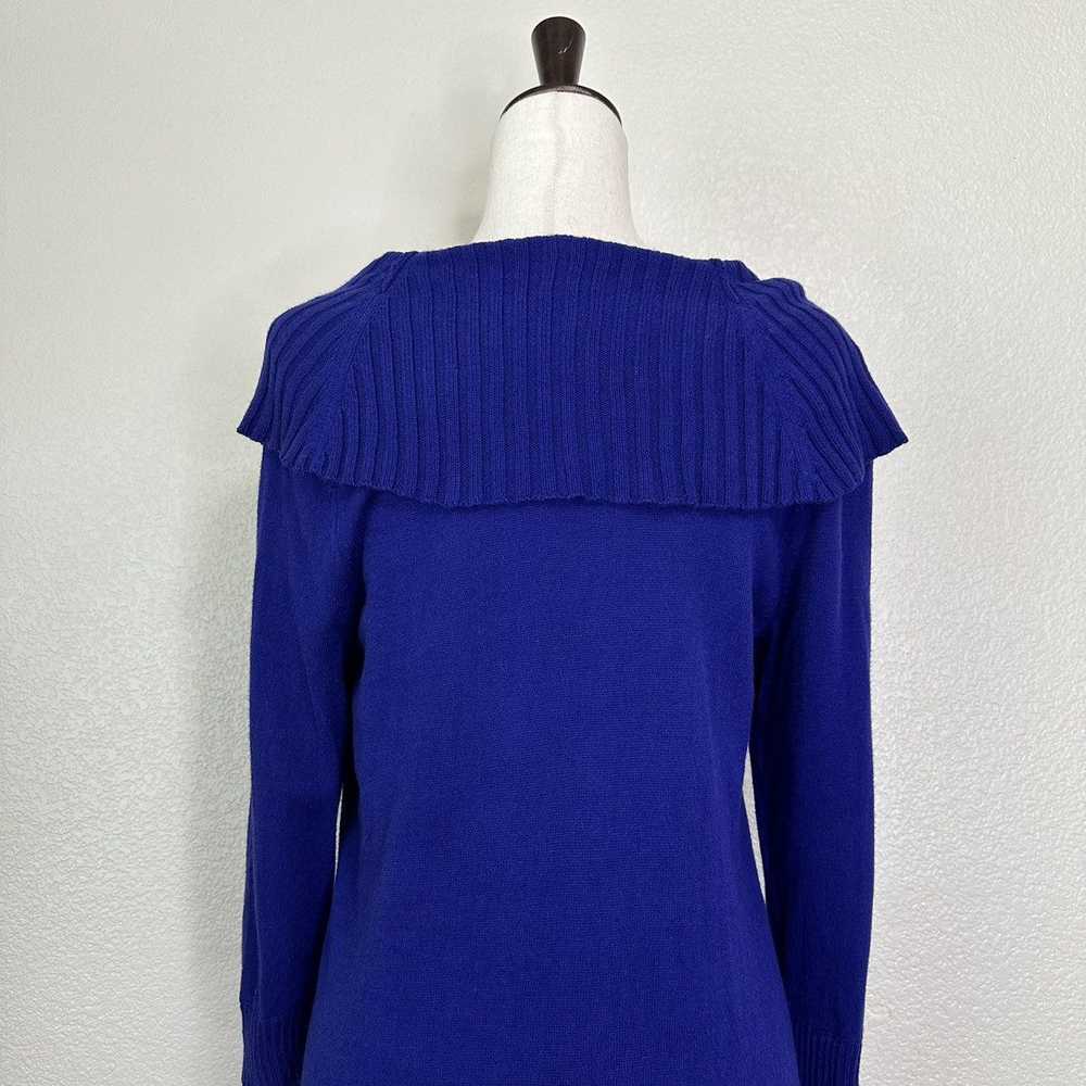 Chicos Chico’s Royal Blue Buttoned Boat Off Shoul… - image 8