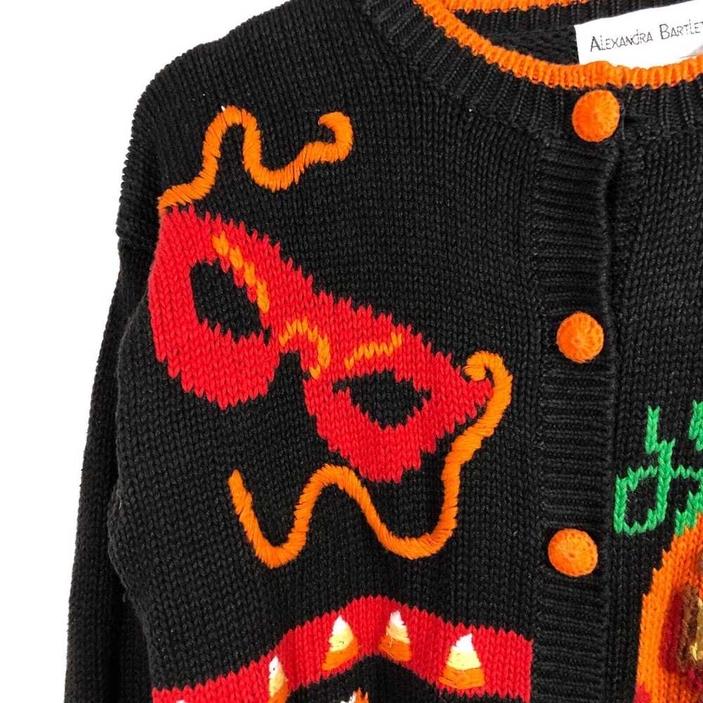 Vintage Halloween Holiday Pumpkins Sweater Cardig… - image 5