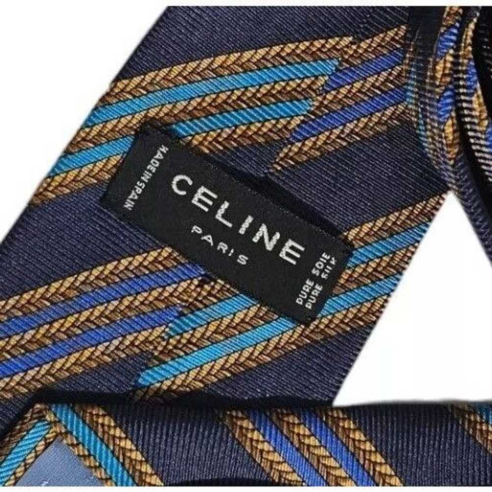 Celine CELINE Striped Silk Tie SPAIN 60"/ 3.8" EC - image 2