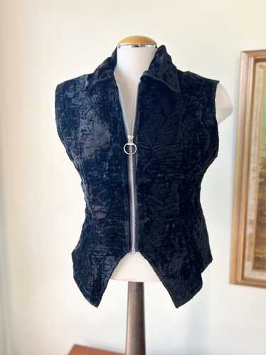 Vintage Vintage Womens Magazine Black Zip Up Vest 