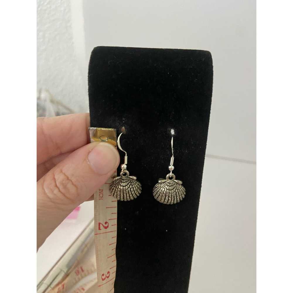 Handmade Cute Upcycled seashell earrings silver t… - image 3
