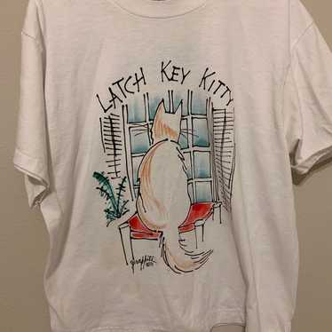 Vintage 1991 Single Stitch Cat T Shirt XL