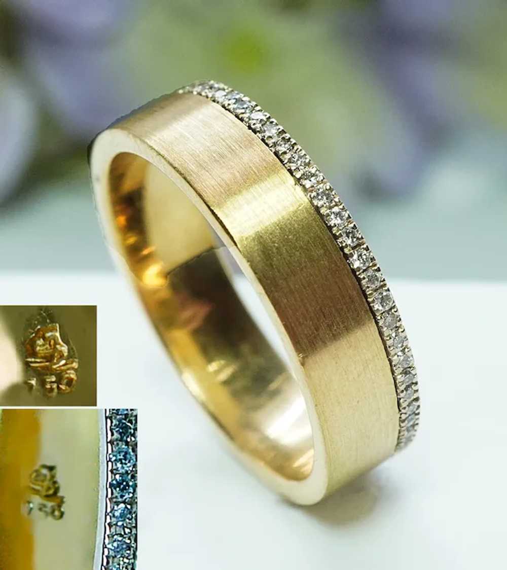 Designer 18K Gold Diamond Eternity Ring Band Size… - image 3