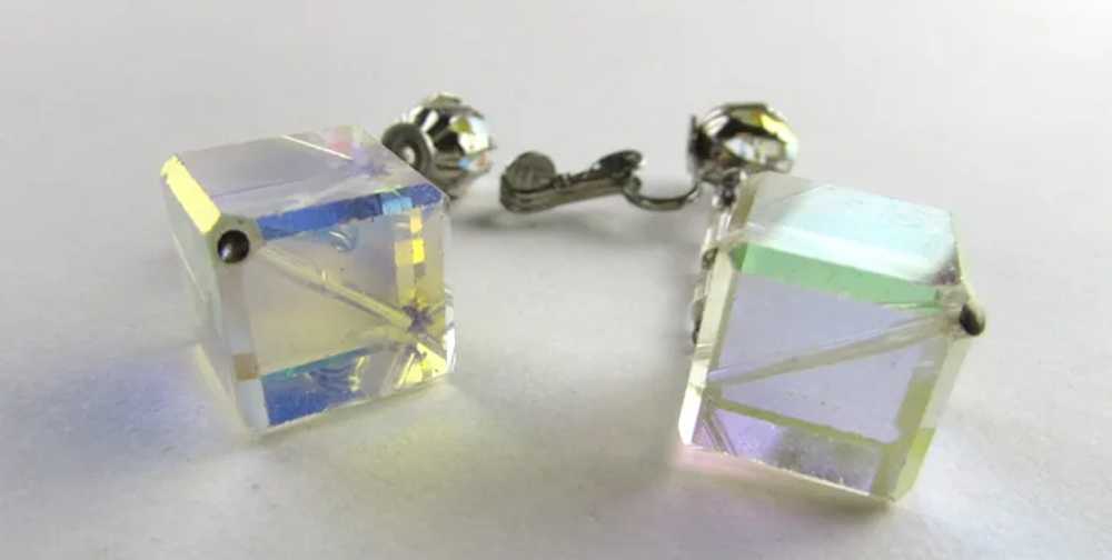 Crystal Cube Clip On Earrings - image 3