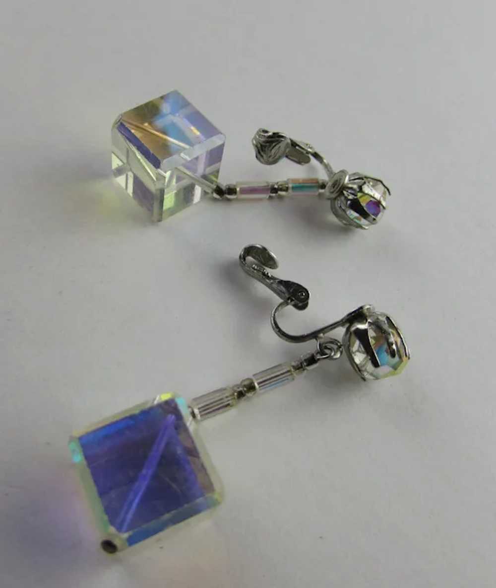 Crystal Cube Clip On Earrings - image 5