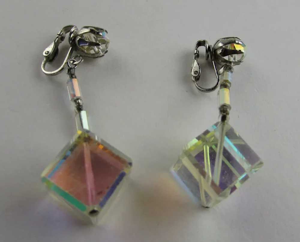 Crystal Cube Clip On Earrings - image 7