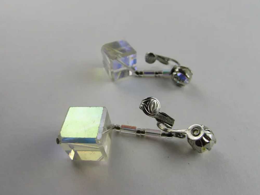 Crystal Cube Clip On Earrings - image 8