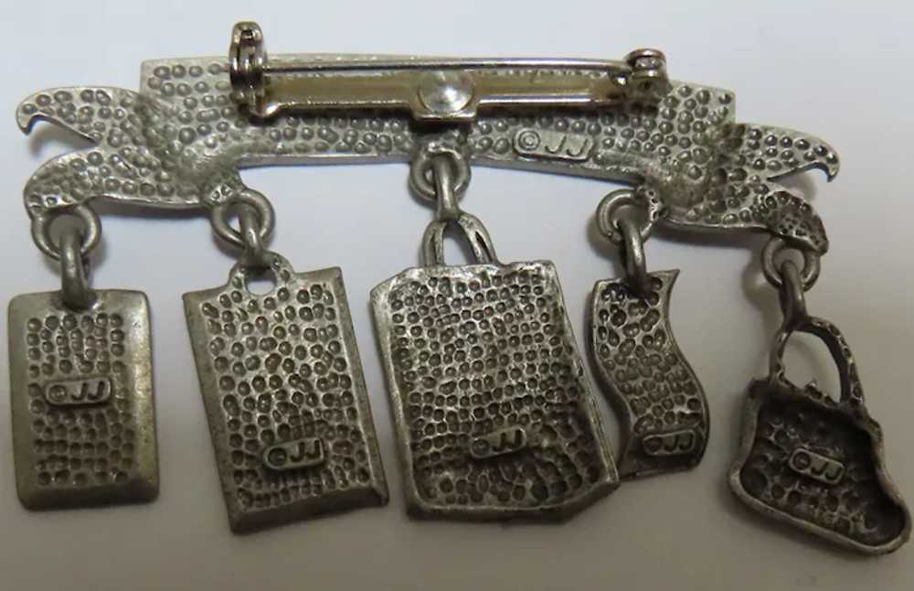 Born To Shop Brooch JJ Jonette Silver Pewter tone… - image 3