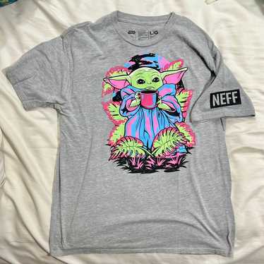 Grogu Psychedelic Sipping Tea T Shirt By NEFF - image 1