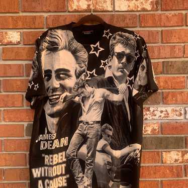 James Dean, black and white all over print shirt … - image 1