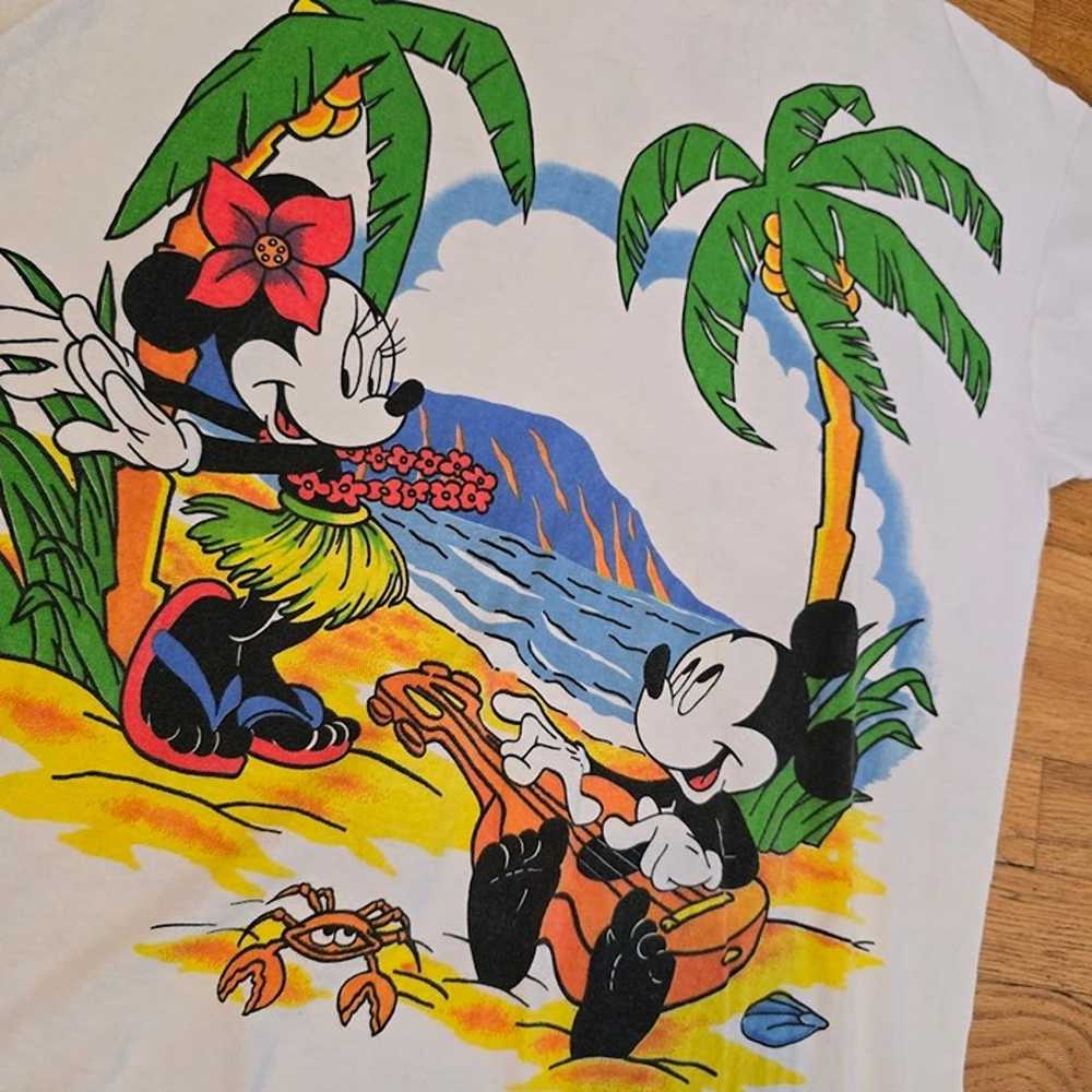 Vintage 80s Disney Mickey AOP Jerry Leigh Shirt S… - image 2
