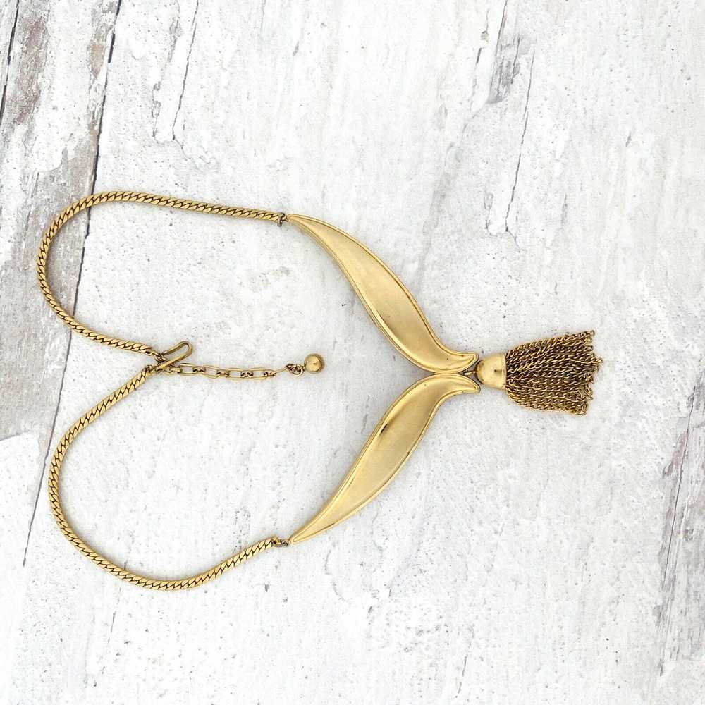 Vintage Modernist Collar Necklace with Tassel Pen… - image 3