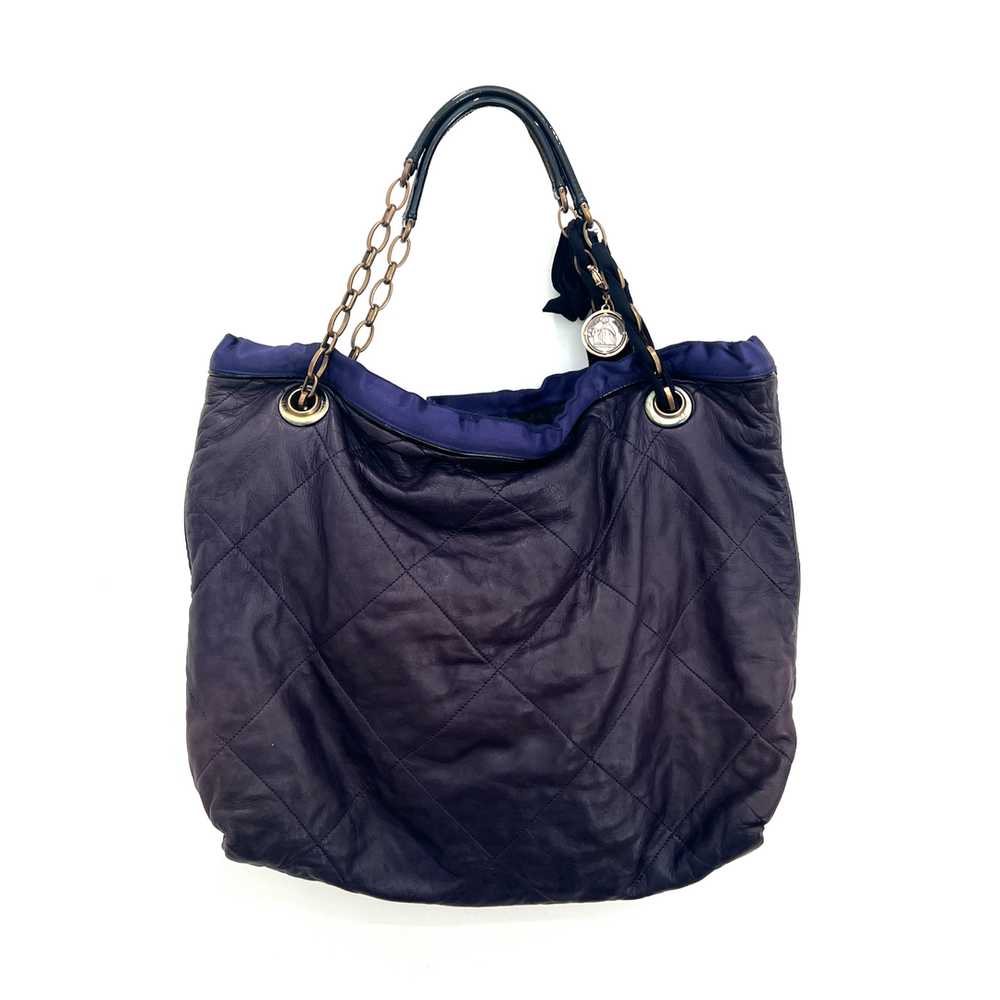 Lanvin Purple Leather Quilted Hobo Bag - image 3