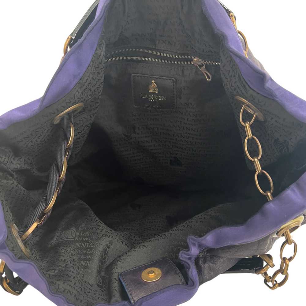 Lanvin Purple Leather Quilted Hobo Bag - image 5