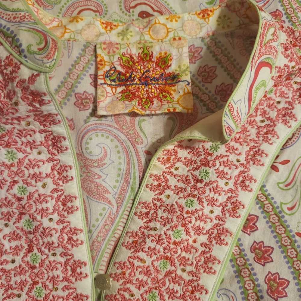 Robert Graham 100% Cotton Paisley Print Tunic Top… - image 4