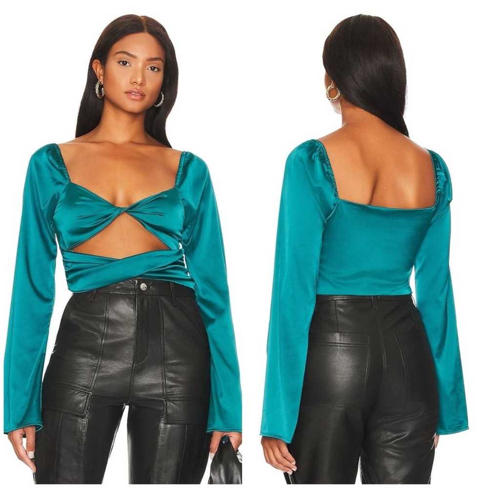 MORE TO COME Cyntia Twist Front Top In Teal - image 1