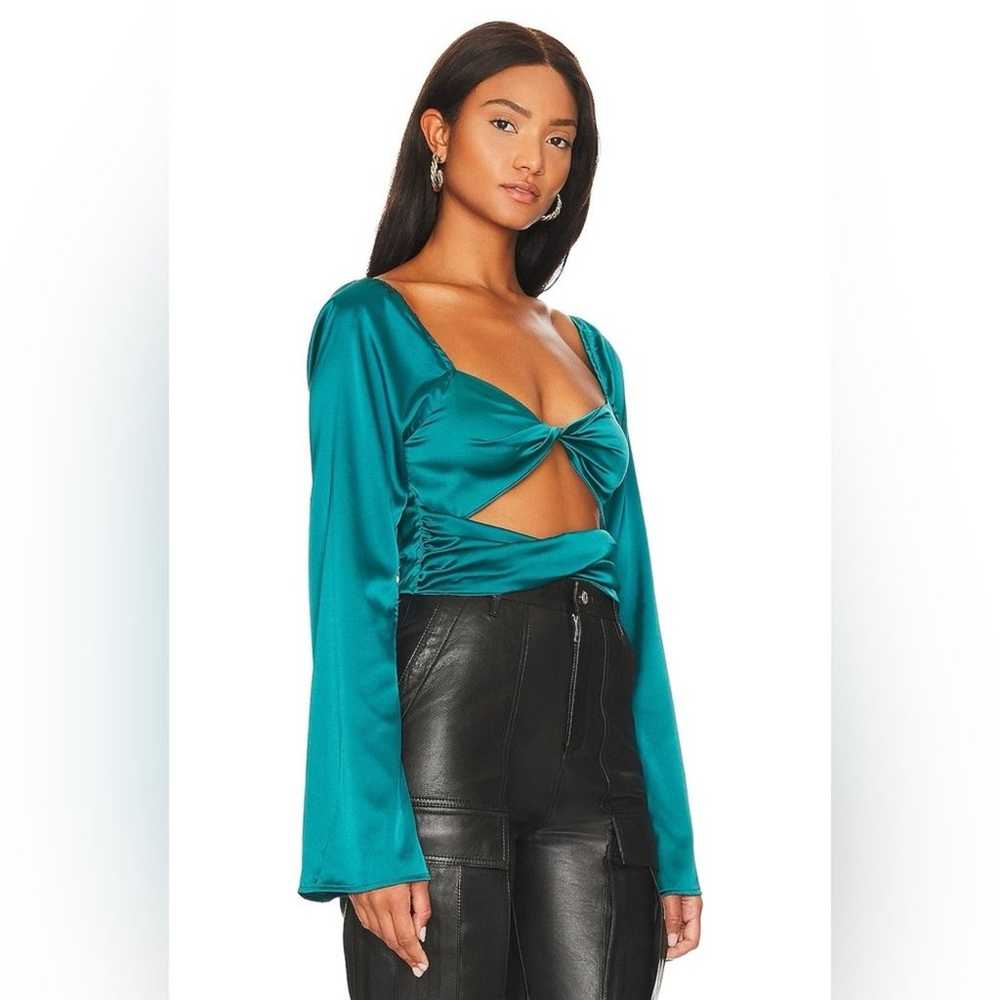 MORE TO COME Cyntia Twist Front Top In Teal - image 2