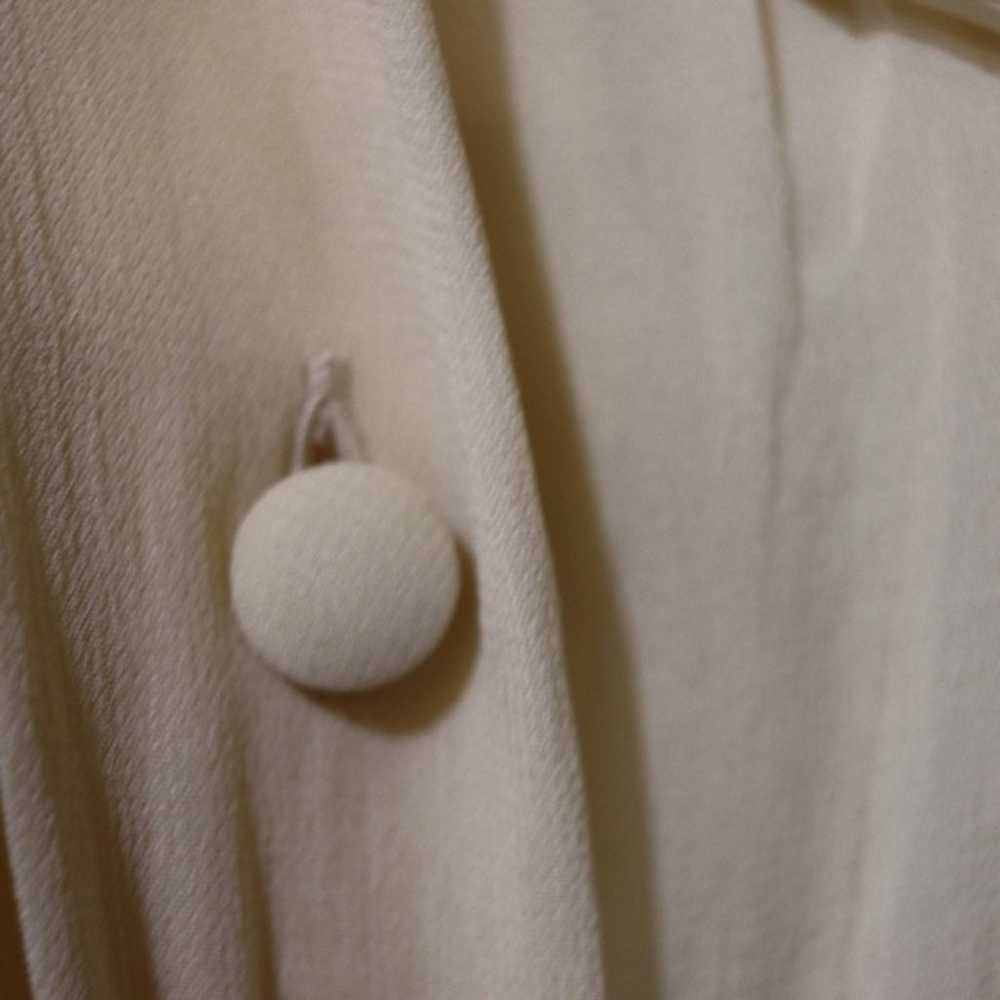 Moschino Cream Pleated Button Down Tie Peter Pan … - image 8
