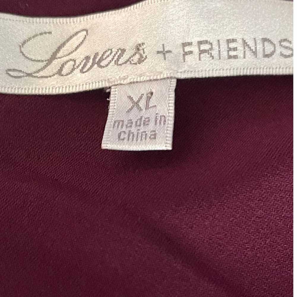 Lovers + Friends Lace Bodysuit Halter Maroon XL N… - image 7