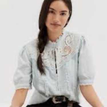 ANTHROPOLOGIE Embroidered Lace Blouse