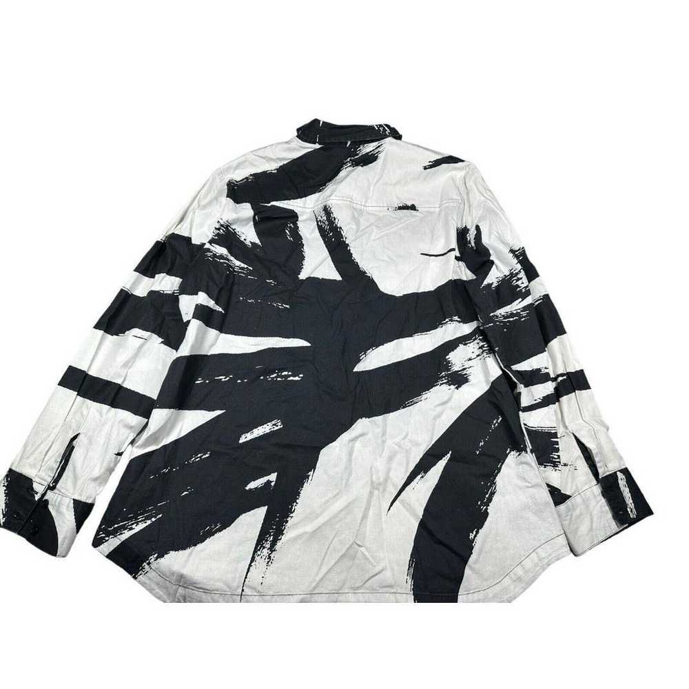 Ming Wang White Black And White Button Down Shirt… - image 2