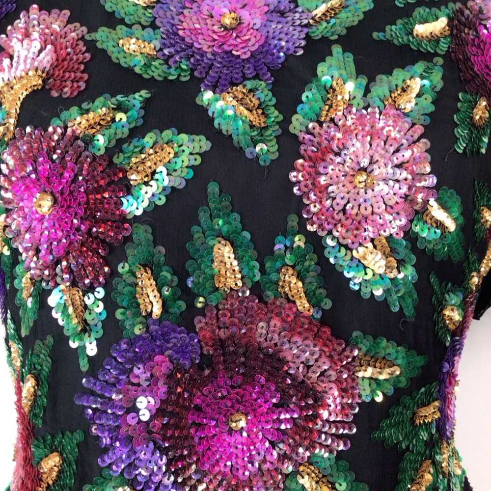 Vintage Laurence Kazar New York Beaded Sequin Sil… - image 7