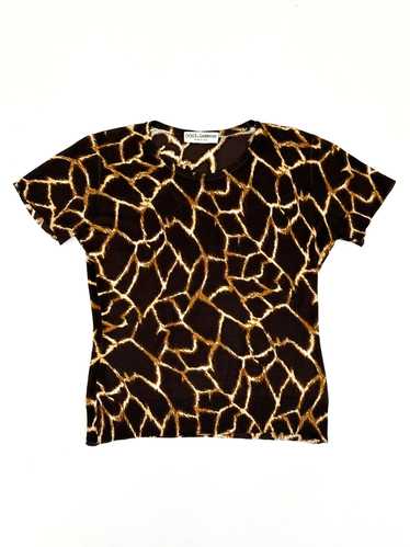 Dolce & Gabbana Silk Giraffe Knit Shirt