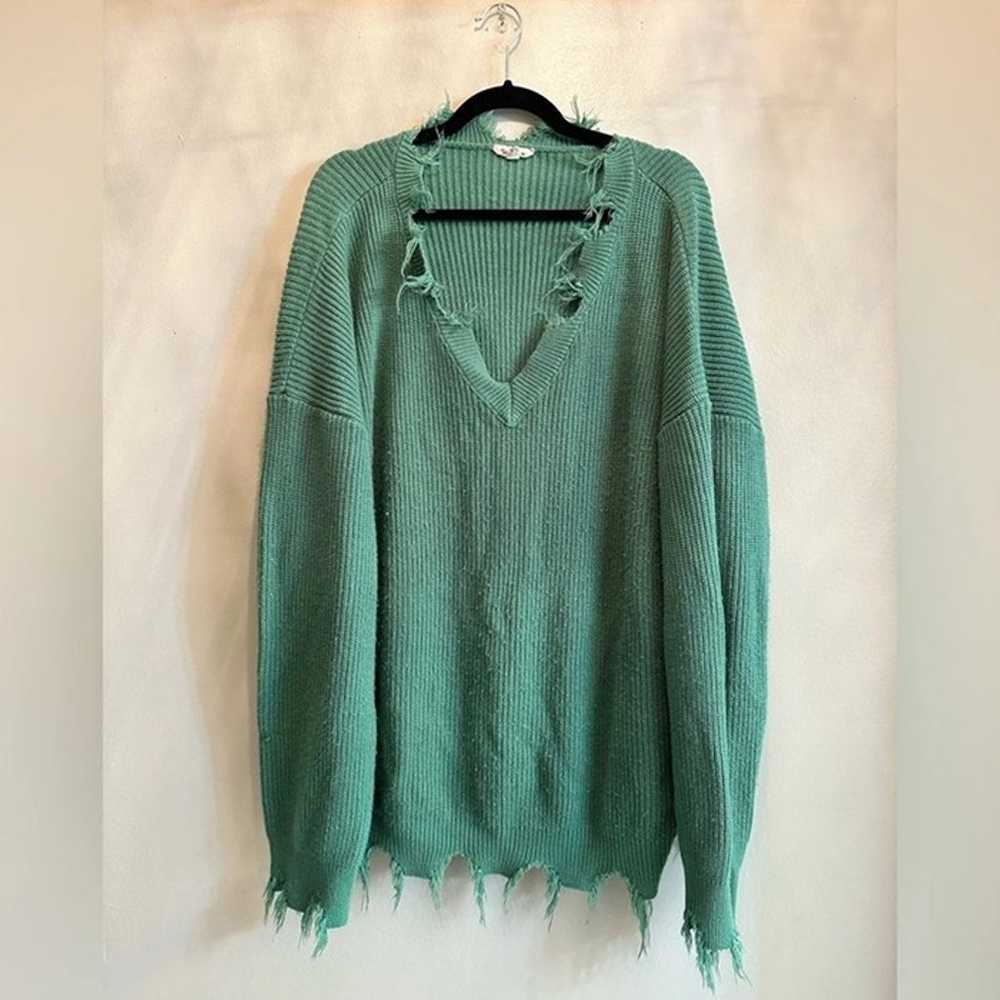 Plus Size Distressed Sweater - image 1
