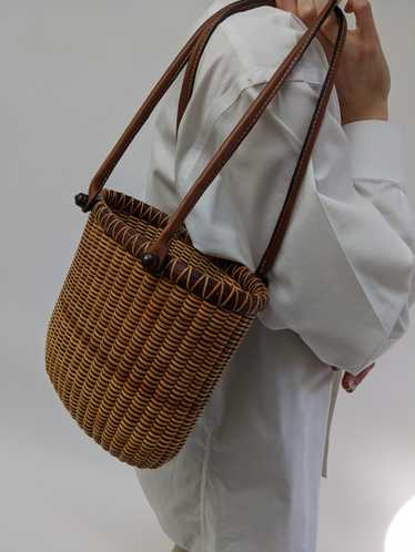 Vintage Structured Basket Bag