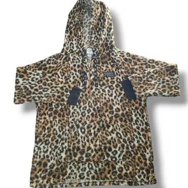 VS PINK Black Tan Brown Cheetah Print Sherpa Quar… - image 1