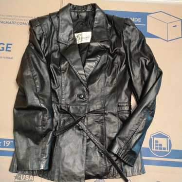 Vintage Bermans Leather Experts Black Leather Jack