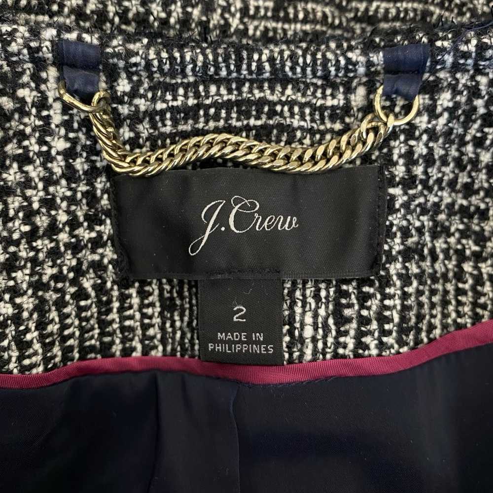 J. Crew Glen Plaid Braided Trim Tweed Jacket Size… - image 6