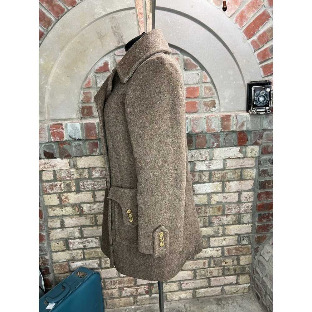 coat double breasted wool brown oversized collar … - image 10